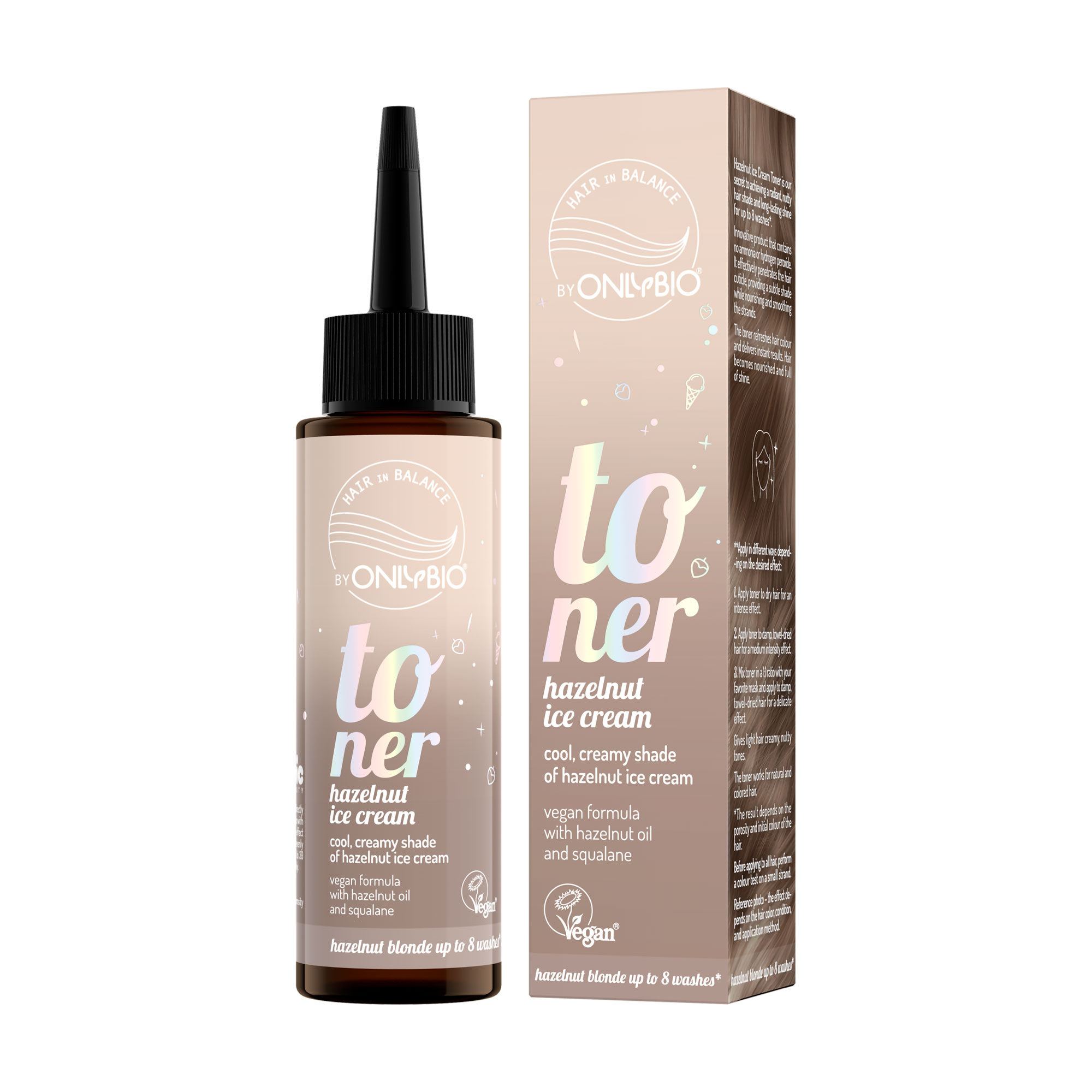Тонер для волосся OnlyBio Hair in Balance Toner, Hazelnut Ice Cream, 100 мл